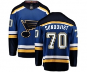 St. Louis Blues #70 Oskar Sundqvist Fanatics Branded Royal Blue Home Breakaway NHL Jersey