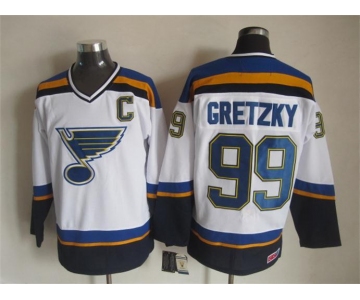 nhl jerseys st. louis blues #99 gretzky white[C patch]