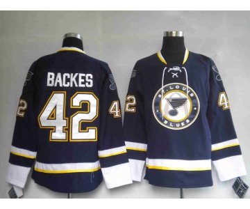 nhl st. louis blues 42#backes dark blue  third jersey