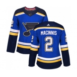 Women Adidas St. Louis Blues #2 Al Macinnis Premier Royal Blue Home NHL Jersey