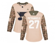 Women Adidas St. Louis Blues #27 Alex Pietrangelo Camo Authentic 2017 Veterans Day Stitched NHL Jersey