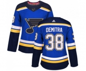 Women Adidas St. Louis Blues #38 Pavol Demitra Premier Royal Blue Home NHL Jersey