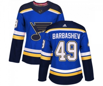 Women Adidas St. Louis Blues #49 Ivan Barbashev Premier Royal Blue Home NHL Jersey