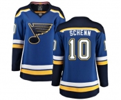 Women St. Louis Blues #10 Brayden Schenn Fanatics Branded Royal Blue Home Breakaway NHL Jersey