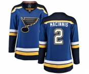 Women St. Louis Blues #2 Al Macinnis Fanatics Branded Royal Blue Home Breakaway NHL Jersey