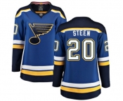 Women St. Louis Blues #20 Alexander Steen Fanatics Branded Royal Blue Home Breakaway NHL Jersey