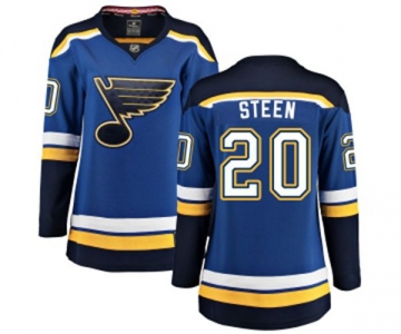 Women St. Louis Blues #20 Alexander Steen Fanatics Branded Royal Blue Home Breakaway NHL Jersey