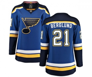 Women St. Louis Blues #21 Patrik Berglund Fanatics Branded Royal Blue Home Breakaway NHL Jersey