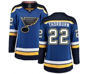 Women St. Louis Blues #22 Chris Thorburn Fanatics Branded Royal Blue Home Breakaway NHL Jersey