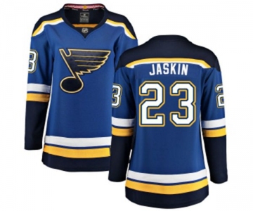 Women St. Louis Blues #23 Dmitrij Jaskin Fanatics Branded Royal Blue Home Breakaway NHL Jersey