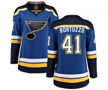 Women St. Louis Blues #41 Robert Bortuzzo Fanatics Branded Royal Blue Home Breakaway NHL Jersey