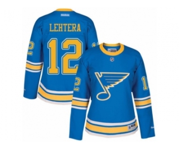 Women's Reebok St. Louis Blues #12 Jori Lehtera Authentic Blue 2017 Winter Classic NHL Jersey