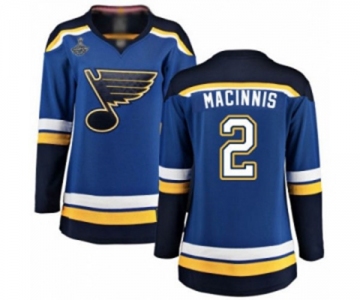 Women's St. Louis Blues #2 Al Macinnis Fanatics Branded Royal Blue Home Breakaway 2019 Stanley Cup Champions Hockey Jersey