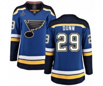 Women's St. Louis Blues #29 Vince Dunn Fanatics Branded Royal Blue Home Breakaway 2019 Stanley Cup Champions Hockey Jersey