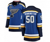 Women's St. Louis Blues #50 Jordan Binnington Fanatics Branded Royal Blue Home Breakaway 2019 Stanley Cup Champions Hockey Jersey