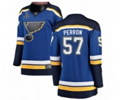 Women's St. Louis Blues #57 David Perron Fanatics Branded Royal Blue Home Breakaway 2019 Stanley Cup Champions Hockey Jer