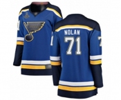 Women's St. Louis Blues #71 Jordan Nolan Fanatics Branded Royal Blue Home Breakaway 2019 Stanley Cup Champions Hockey Jersey