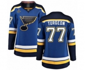 Women's St. Louis Blues #77 Pierre Turgeon Fanatics Branded Royal Blue Home Breakaway 2019 Stanley Cup Champions Hockey Jersey