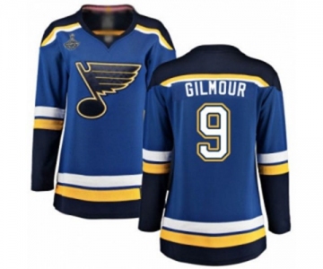 Women's St. Louis Blues #9 Doug Gilmour Fanatics Branded Royal Blue Home Breakaway 2019 Stanley Cup Champions Hockey Jersey