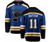Youth St. Louis Blues #11 Brian Sutter Fanatics Branded Royal Blue Home Breakaway 2019 Stanley Cup Champions Hockey Jersey