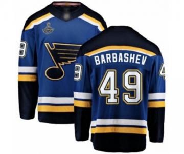 Youth St. Louis Blues #49 Ivan Barbashev Fanatics Branded Royal Blue Home Breakaway 2019 Stanley Cup Champions Hockey Jersey