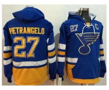 St. Louis Blues #27 Alex Pietrangelo Light Blue Name & Number Pullover NHL Hoodie