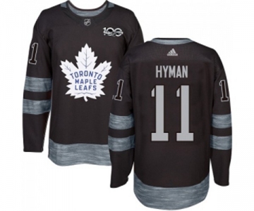 Adidas Toronto Maple Leafs #11 Zach Hyman Authentic Black 1917-2017 100th Anniversary NHL Jersey