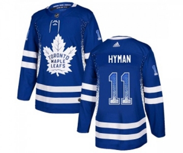 Adidas Toronto Maple Leafs #11 Zach Hyman Authentic Blue Drift Fashion NHL Jersey
