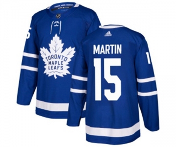 Adidas Toronto Maple Leafs #15 Matt Martin Authentic Royal Blue Home NHL Jersey