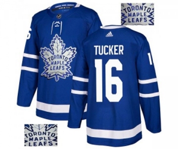 Adidas Toronto Maple Leafs #16 Darcy Tucker Authentic Royal Blue Fashion Gold NHL Jersey
