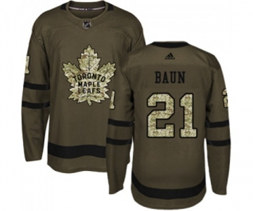 Adidas Toronto Maple Leafs #21 Bobby Baun Authentic Green Salute to Service NHL Jersey