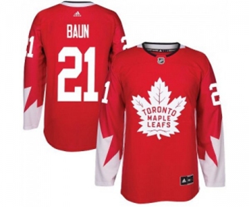 Adidas Toronto Maple Leafs #21 Bobby Baun Authentic Red Alternate NHL Jersey