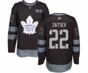 Adidas Toronto Maple Leafs #22 Nikita Zaitsev Authentic Black 1917-2017 100th Anniversary NHL Jersey