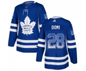 Adidas Toronto Maple Leafs #28 Tie Domi Authentic Blue Drift Fashion NHL Jersey
