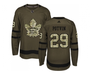 Adidas Toronto Maple Leafs #29 Felix Potvin Green Salute to Service Stitched NHL Jersey