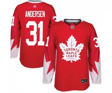 Adidas Toronto Maple Leafs #31 Frederik Andersen Authentic Red Alternate NHL Jersey