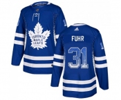 Adidas Toronto Maple Leafs #31 Grant Fuhr Authentic Blue Drift Fashion NHL Jersey