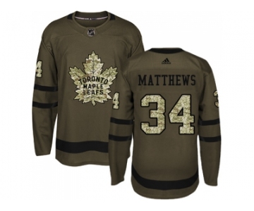 Adidas Toronto Maple Leafs #34 Auston Matthews Green Salute to Service Stitched NHL Jersey