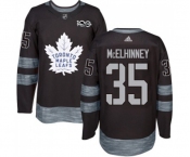 Adidas Toronto Maple Leafs #35 Curtis McElhinney Authentic Black 1917-2017 100th Anniversary NHL Jersey