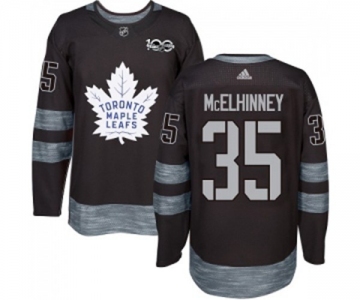 Adidas Toronto Maple Leafs #35 Curtis McElhinney Authentic Black 1917-2017 100th Anniversary NHL Jersey