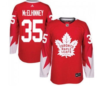 Adidas Toronto Maple Leafs #35 Curtis McElhinney Premier Red Alternate NHL Jersey