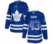 Adidas Toronto Maple Leafs #43 Nazem Kadri Authentic Blue Drift Fashion NHL Jersey