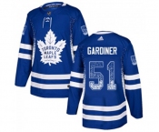 Adidas Toronto Maple Leafs #51 Jake Gardiner Authentic Blue Drift Fashion NHL Jersey