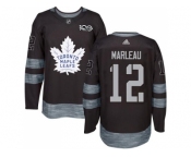 Men Adidas Toronto Maple Leafs #12 Patrick Marleau Black 1917-2017 100th Anniversary Stitched NHL Jersey