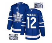 Men Adidas Toronto Maple Leafs #12 Patrick Marleau Blue Home Authentic Fashion Gold Stitched NHL Jersey