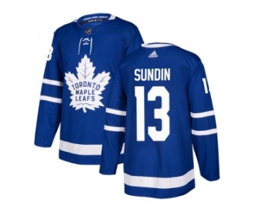 Men Adidas Toronto Maple Leafs #13 Mats Sundin Blue Home Authentic Stitched NHL Jersey