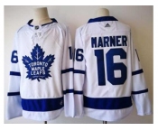 Men Adidas Toronto Maple Leafs #16 Mitchell Marner White Road Authentic Stitched NHL Jersey