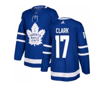 Men Adidas Toronto Maple Leafs #17 Wendel Clark Blue Home Authentic Stitched NHL Jersey