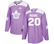Men Adidas Toronto Maple Leafs #20 Dominic Moore Authentic Purple Fights Cancer Practice NHL Jersey