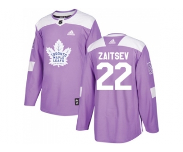 Men Adidas Toronto Maple Leafs #22 Nikita Zaitsev Purple Authentic Fights Cancer Stitched NHL Jersey
